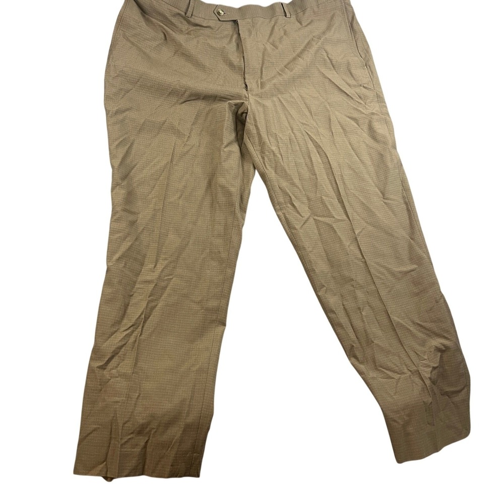 Roundtree &‎ Yorke TravelSmart Mens Pants Khaki Plaid Size 42x30 Dress Casual